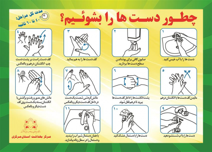پیام های ویژه پیشگیری و قطع زنجیره انتقال ویروس کرونا در اجتماع به زبان پوستر